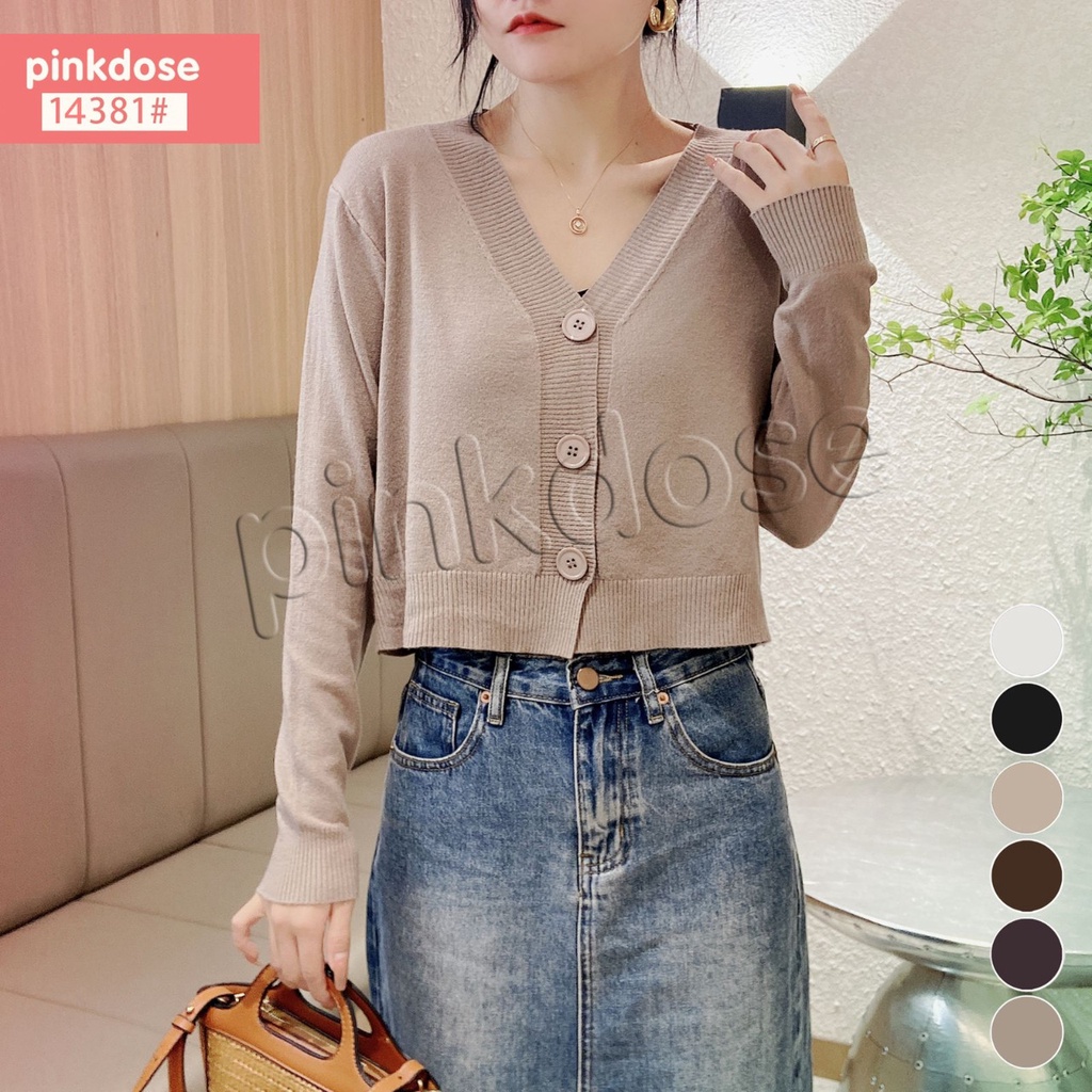 CROP TOP CARDIGAN RAJUT IMPORT PINKDOSE 14381 / 14239
