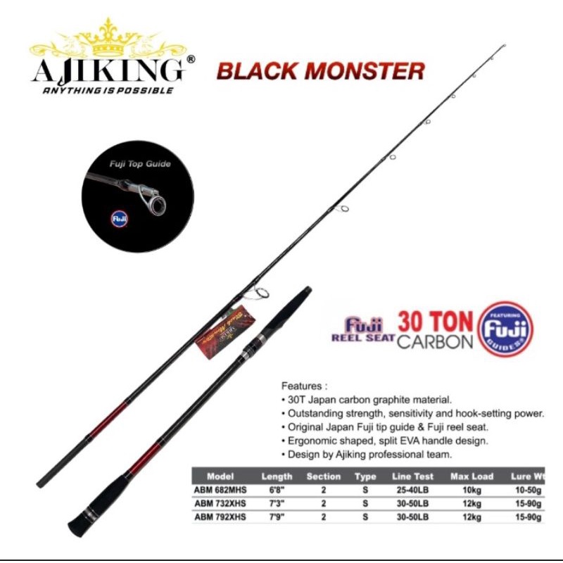 joran spining Ajiking black monster 682 732 792