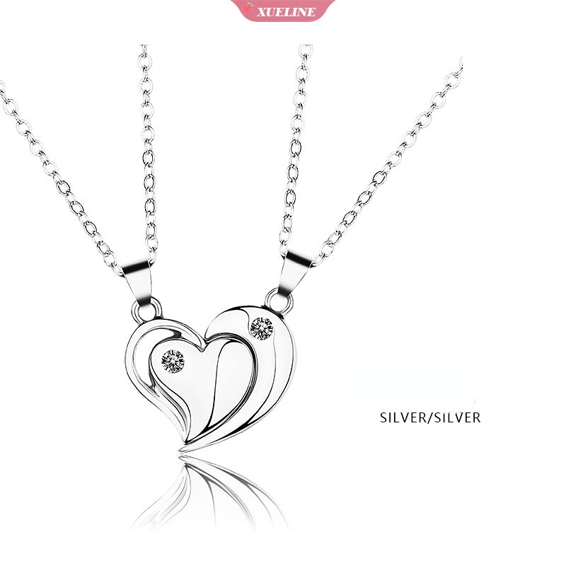 1pasang fashion glossy Cinta Pasangan Kalung I love you sucker necklace Desain niche Sederhana Kalung Hari Valentine [ZXL]