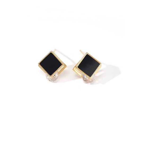 anting hitam permata titanium diamonde asli