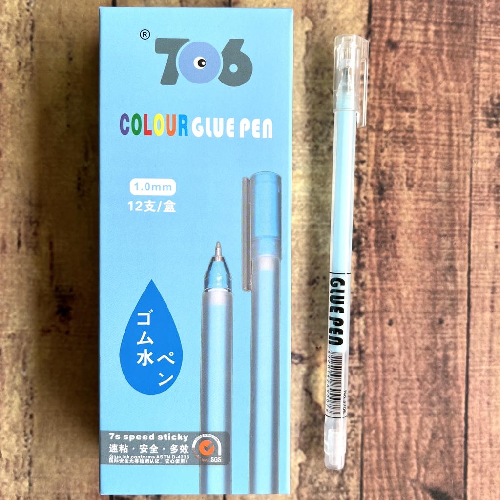 1 Pcs Colour Glue Pen 3706 - Glue Pen 1.0mm - Colour Glue Pen - Pen Sekaligus Lem