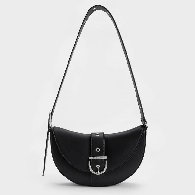 CK Buckled Strap Crescent Bag