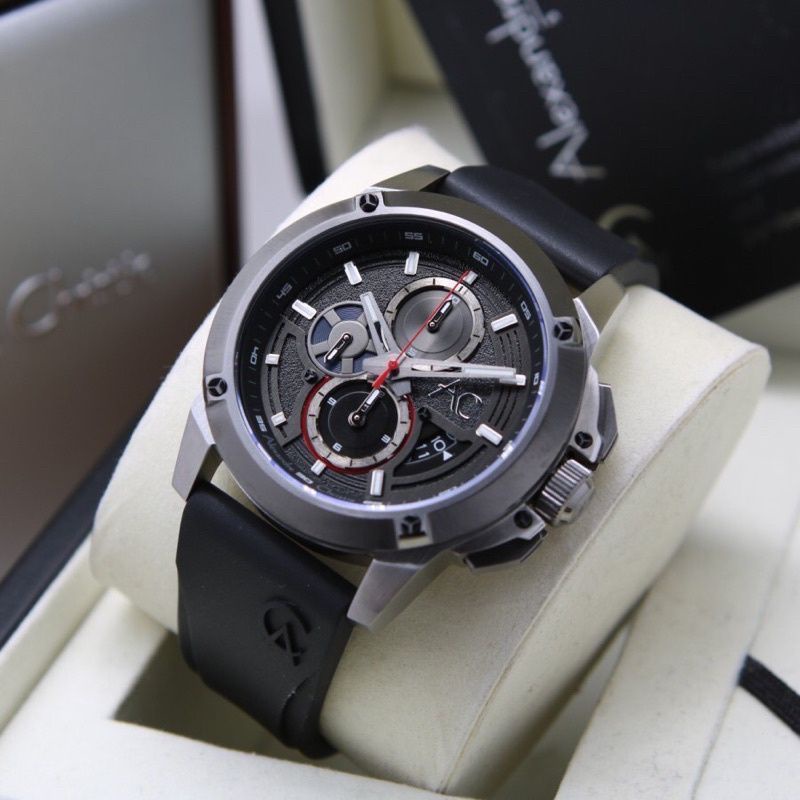 JAM TANGAN PRIA ALEXANDRE CHRISTIE AC 9602 SILVE RUBBER AC 9602 ORIGINAL