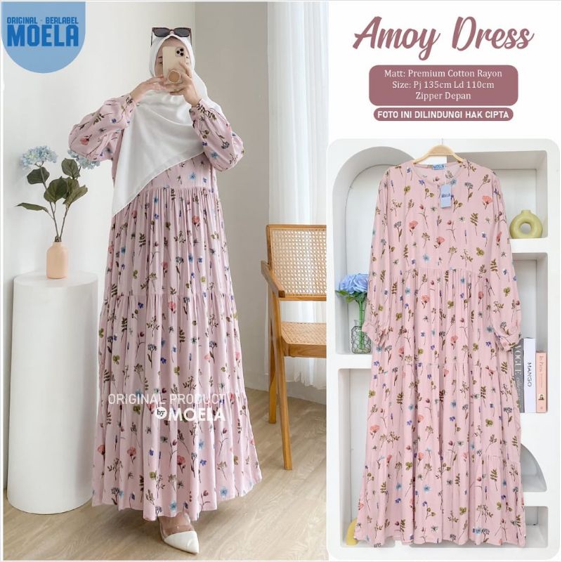 AMOY DRESS // GAMIS BUNGA PINK // PINKY DRESS TERMURAH