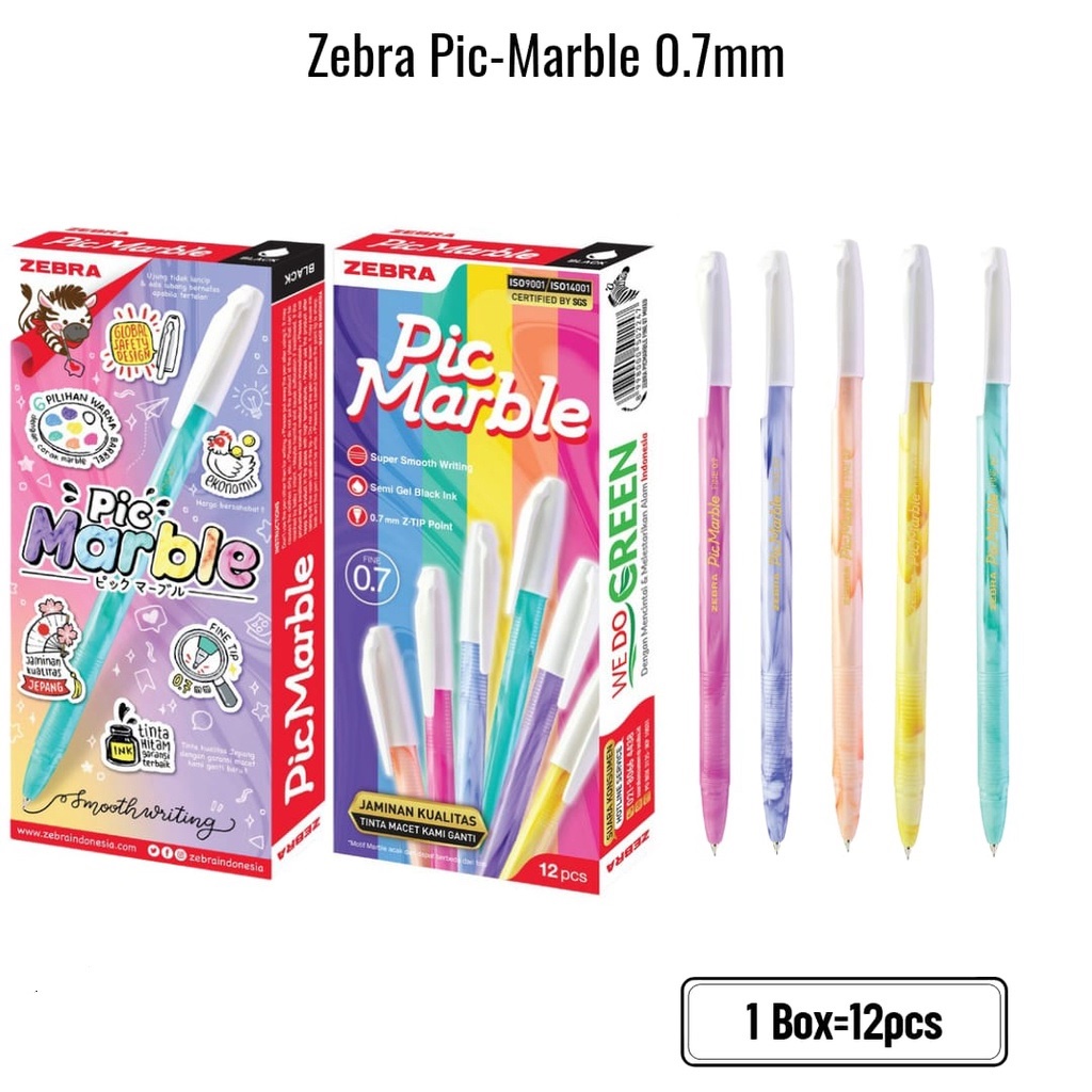 

Ballpoint Zebra / Gelpen Pic Marble 0.7 mm