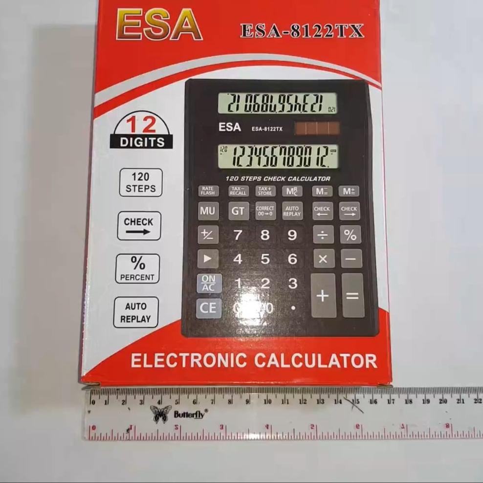 

(X-Q1Q)(✓) Kalkulator Layar Lcd Led menyala Calculator Besar Esa 8810 12 digit cek ulang 2 layar bolak balik trending