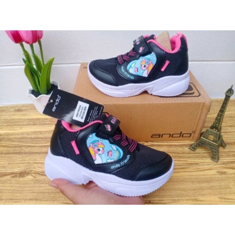 SEPATU SNEAKERS MAGICAL FLOWER VELCRO ANAK  KUDA PONY/ SEPATU ANAK TK SD / SEPATU PUTIH ANAK