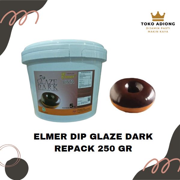 

Elmer Dip Glaze Dark 250gr / topping donat cokelat / cokelat topping