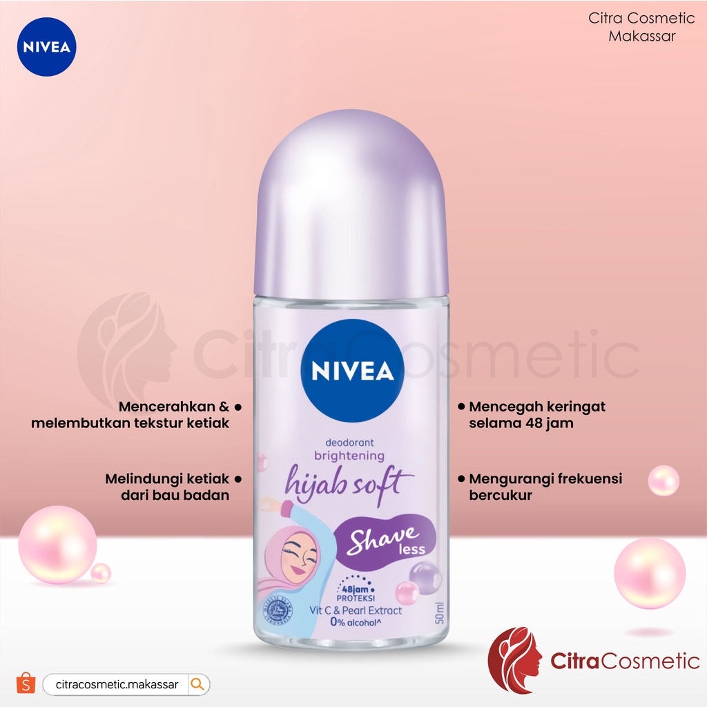 Nivea Deo Roll On Shave Less Hijab Soft 50 Ml