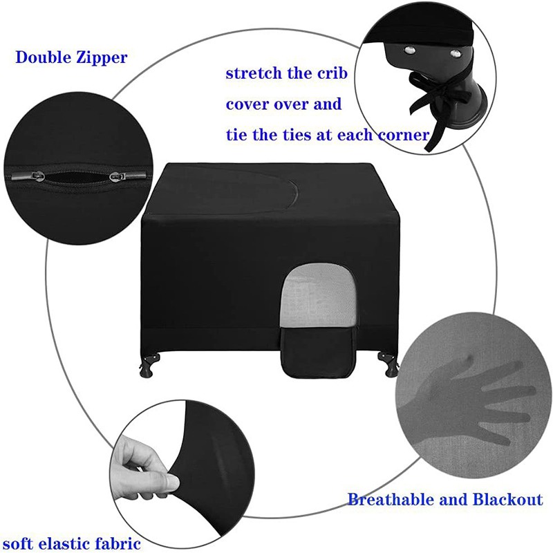 Cover Boks Penutup Kanopi Portable Resleting Melar Bernapas Jaring Penutup Tenda Untuk Pack
