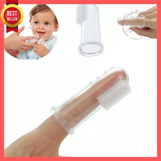 GOS -I209- Sikat Gigi Jari Silikon - Sikat Gigi Bayi Silikon - Sikat Lidah Jari - Baby Tooth Brush Silicone BPA FREE