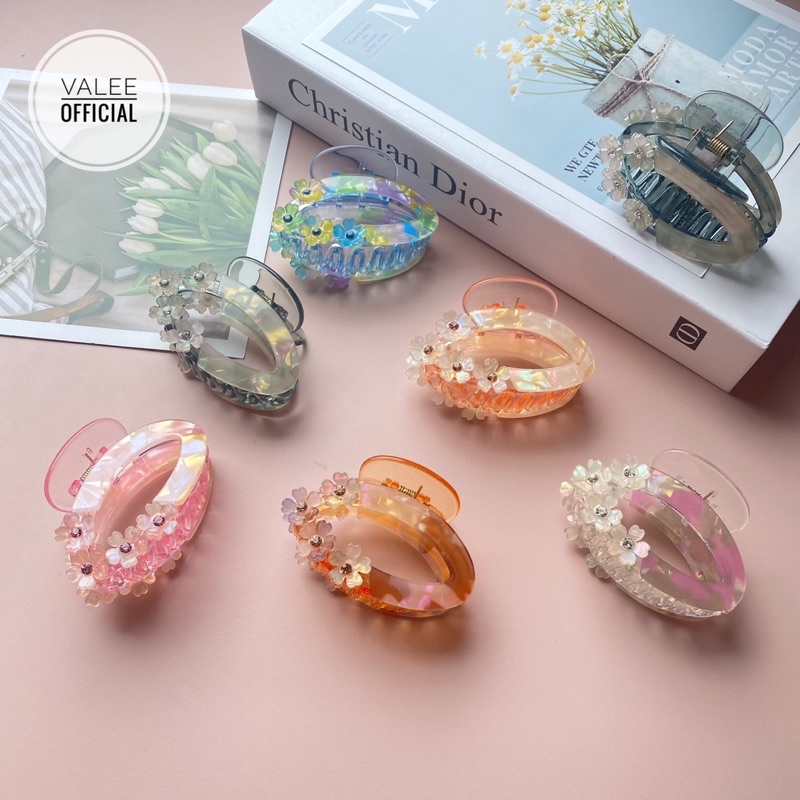 JEPIT HAIRCLIP CRYSTAL OVAL JEDAI AKRILIK CRYSTAL KLIP OVAL CAKAR KOREA AKESESORIS WANITA KOREAN WOMEN HAIR BANGS FRINGE CLIPS SIZE 6,5 CM CLAW ACCESSORIES