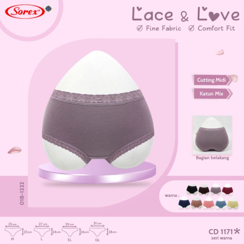 Sorex Celana Dalam Wanita Midi Lace And Love Fine Fabric Comfort Fit Art 1171