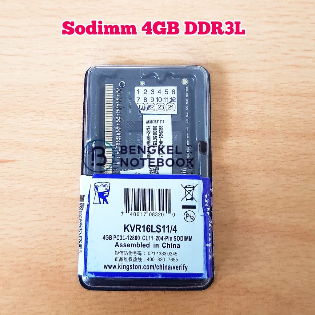 RAM Memory Laptop Sodimm 4Gb DDR3L 12800 Kingston