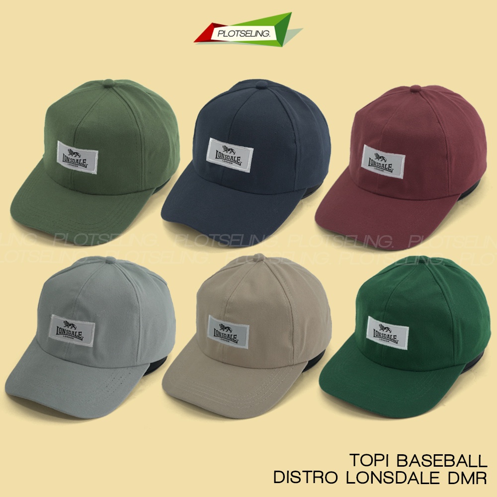 Topi Baseball Polo LONSDALE LONDON Kasual Distro Pria Wanita Abu Cream Hijau Navy Merah Bahan DMR Tebal Ukuran All Size Clip Besi