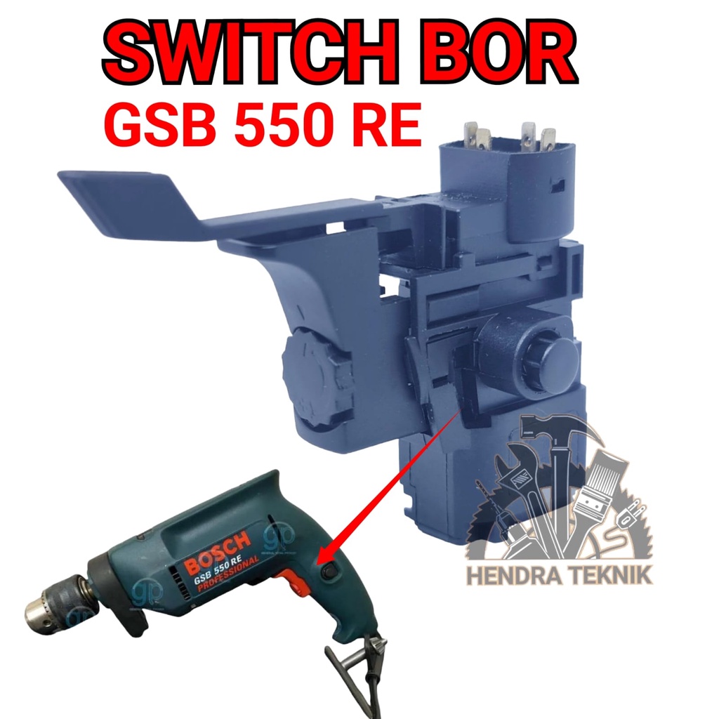 SWITCH BOR 13MM GSB 550 RE  SAKLAR BOR SKAKEL BOR BOSCH GSB550RE ON OFF DRILL GSB 13MM OEM BAGUS MUR