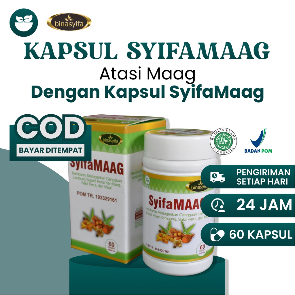 [COD] BPOM SYIFAMAAG Obat Maag Lambung Nyeri Sakit Perut Kembung Obat Asam Lambung Maag Kronis Herba