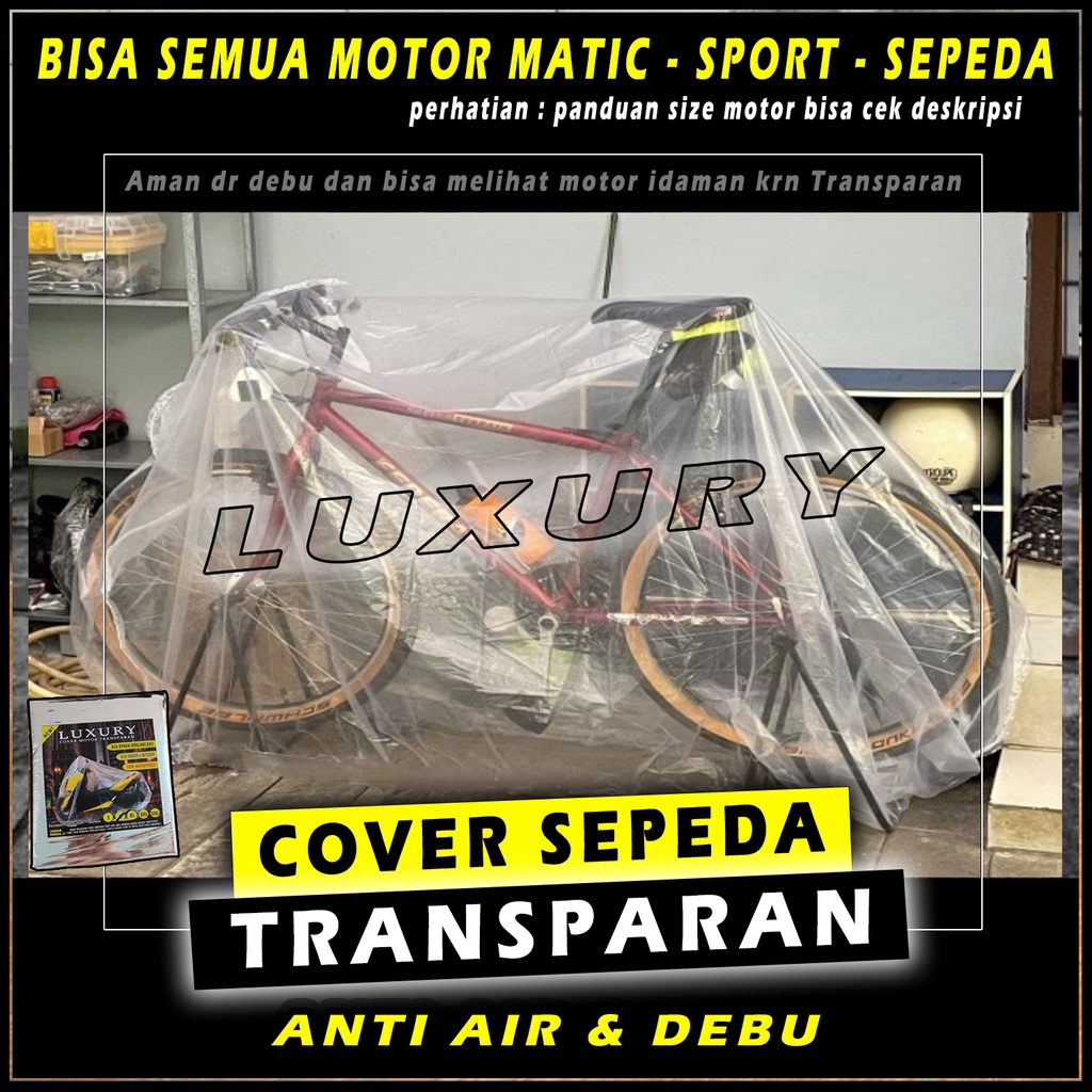 Cover Sarung Motor Transparan Waterproof 1a Plastik Tutup NMAX PCX VARIO VESPA XMAX NINJA KING 1a