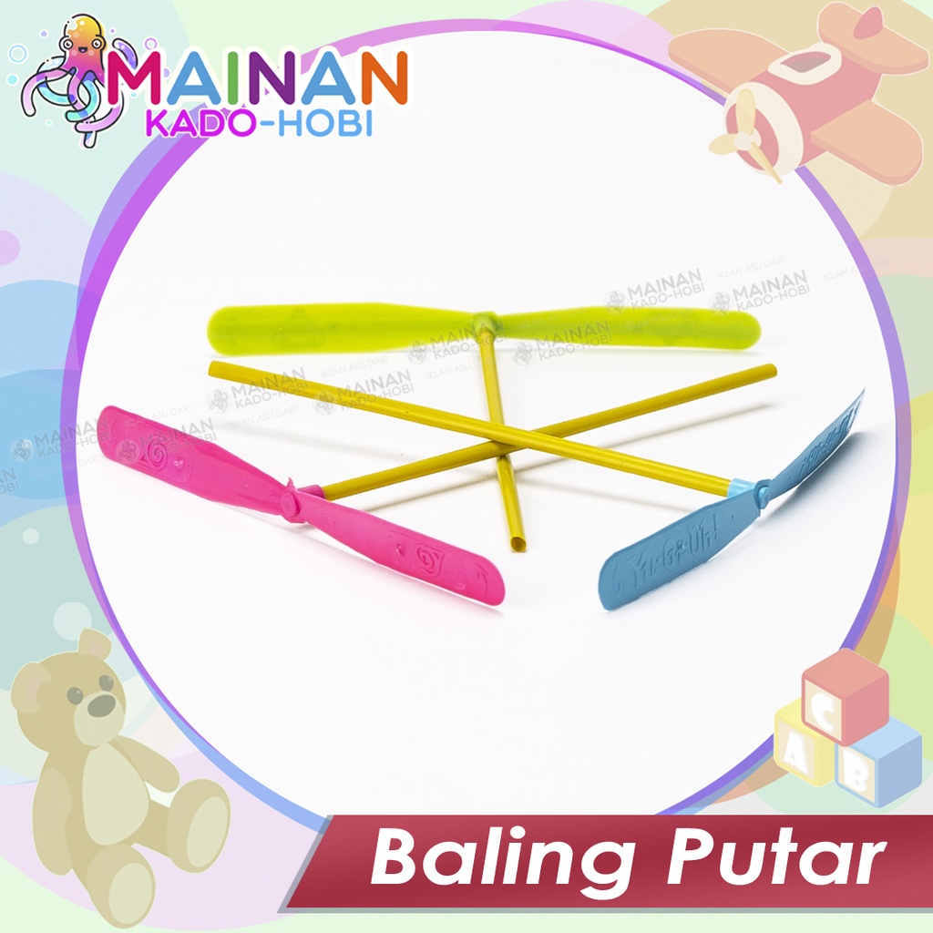Mainan Anak Jadul Tradisional Flying Kitiran Baling Putar Terbang