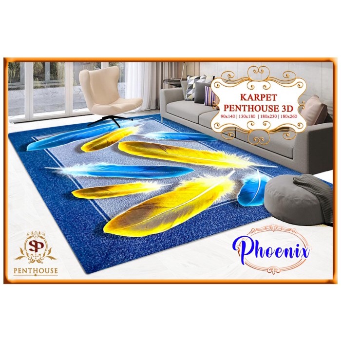 KARPET PRINTING 3D PENTHOUSE TEBAL ANTI SLIP 180X230 / KARPET LANTAI B