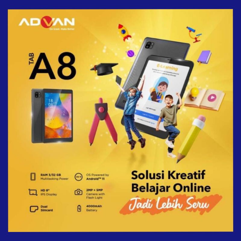 tab Advan A8 ram 3gb/32gb 4G 8"inch/tablet advan A8 Garansi resmi(khusus batam saja)