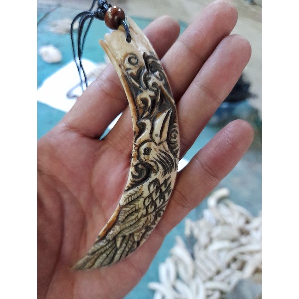Kalung Pria Wanita Kalung Ukir Kalung Etnik Ukir Kalung Taring Ukir Motif Burung