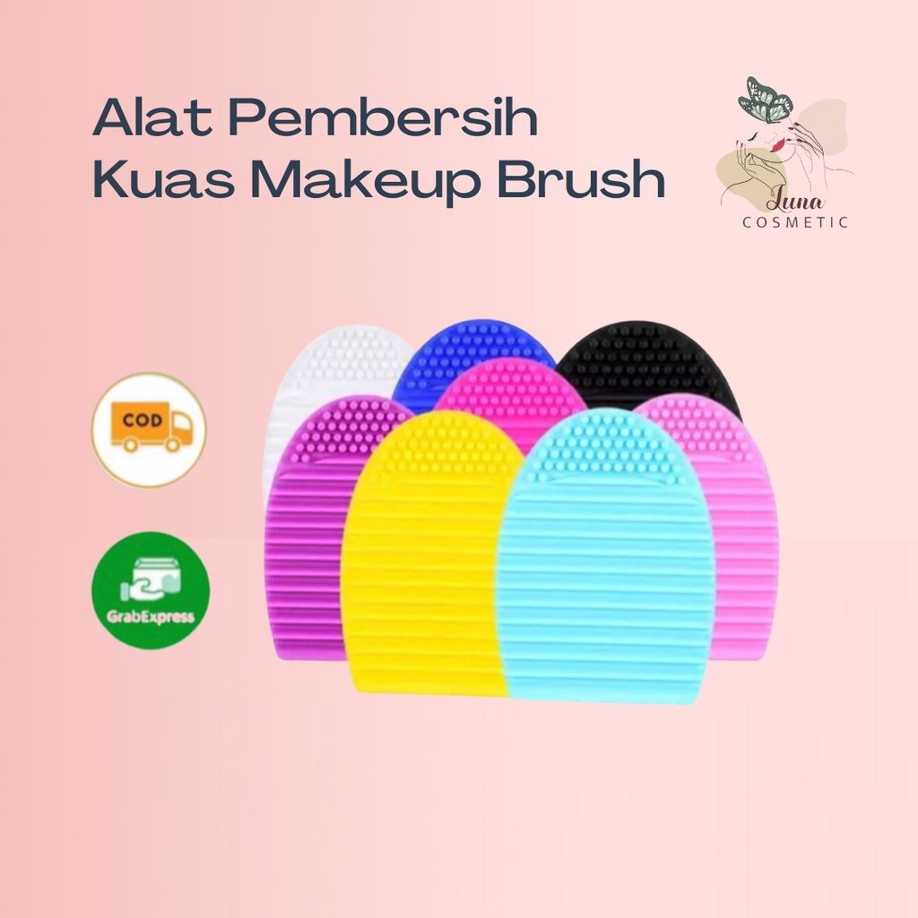 Brush Egg / Papan Silikon Pembersih Kuas Make Up / Brush Cleanser / Pembersih Kuas Egg Brush / Alat Pencuci Kuas / Cleaning