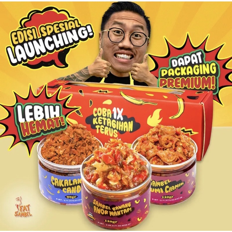 [READY] Eatsambel paket sambel bawang cakalang candu cumi ciamik 120gr murah Samarinda balikpapan bo