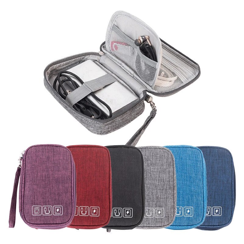 Dompet Travel Cable Mini Pouch Gadget Organizer Bag Penyimpanan Kabel