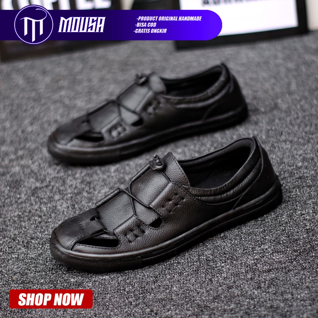 Sepatu Slip On Casual Pria Kulit Asli Mousa Lanax