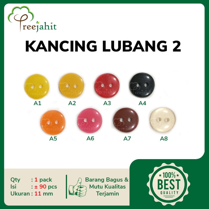 Kancing Kancing Baby Kemeja Lubang Dua (2) Bungkus Kecil