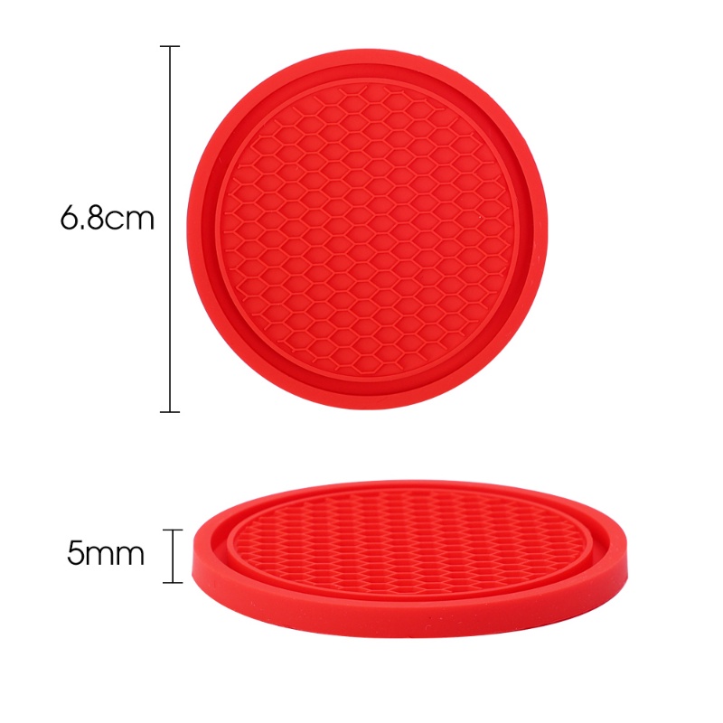 1pc Silikon Tatakan Gelas Minuman Mobil PVC Travel Cup Holder Insert Coaster Anti Slip Isolasi Cup Mats Auto Interior Aksesoris