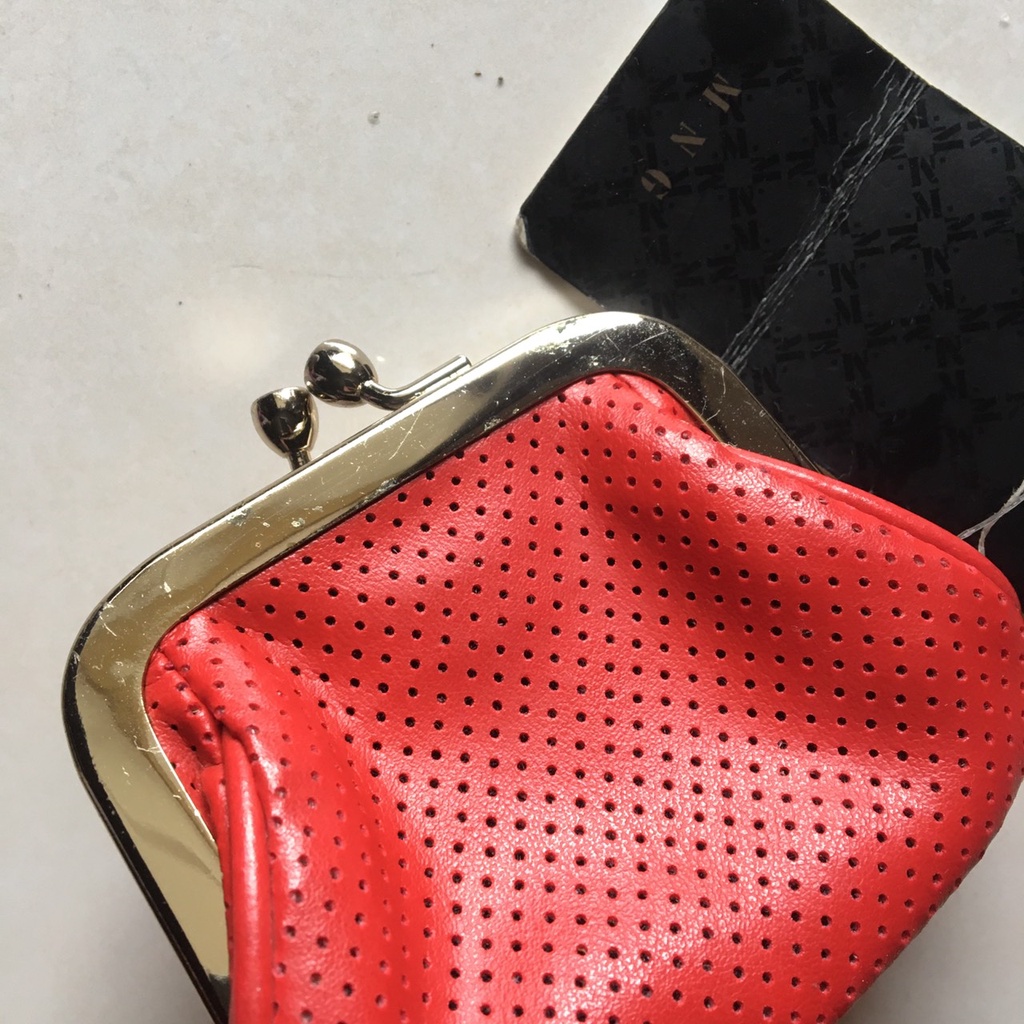 MANGO Leather Coin Purse Wallet Original | Dompet Koin Kulit