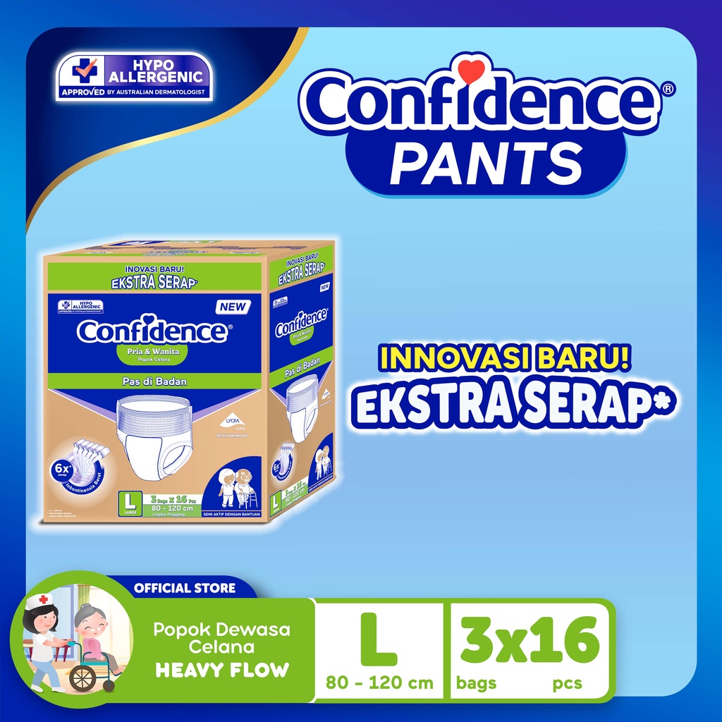 Promo Harga Confidence Adult Diapers Heavy Flow L16 16 pcs - Shopee