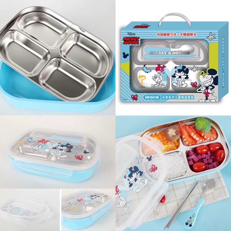 children stainless lunch box kotak makan sekat anti karat anak