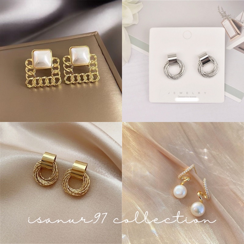 ISANUR97 | Anting Tusuk KOREA Wanita Model Berlian Blink Blink Anti Karat Impor Murah