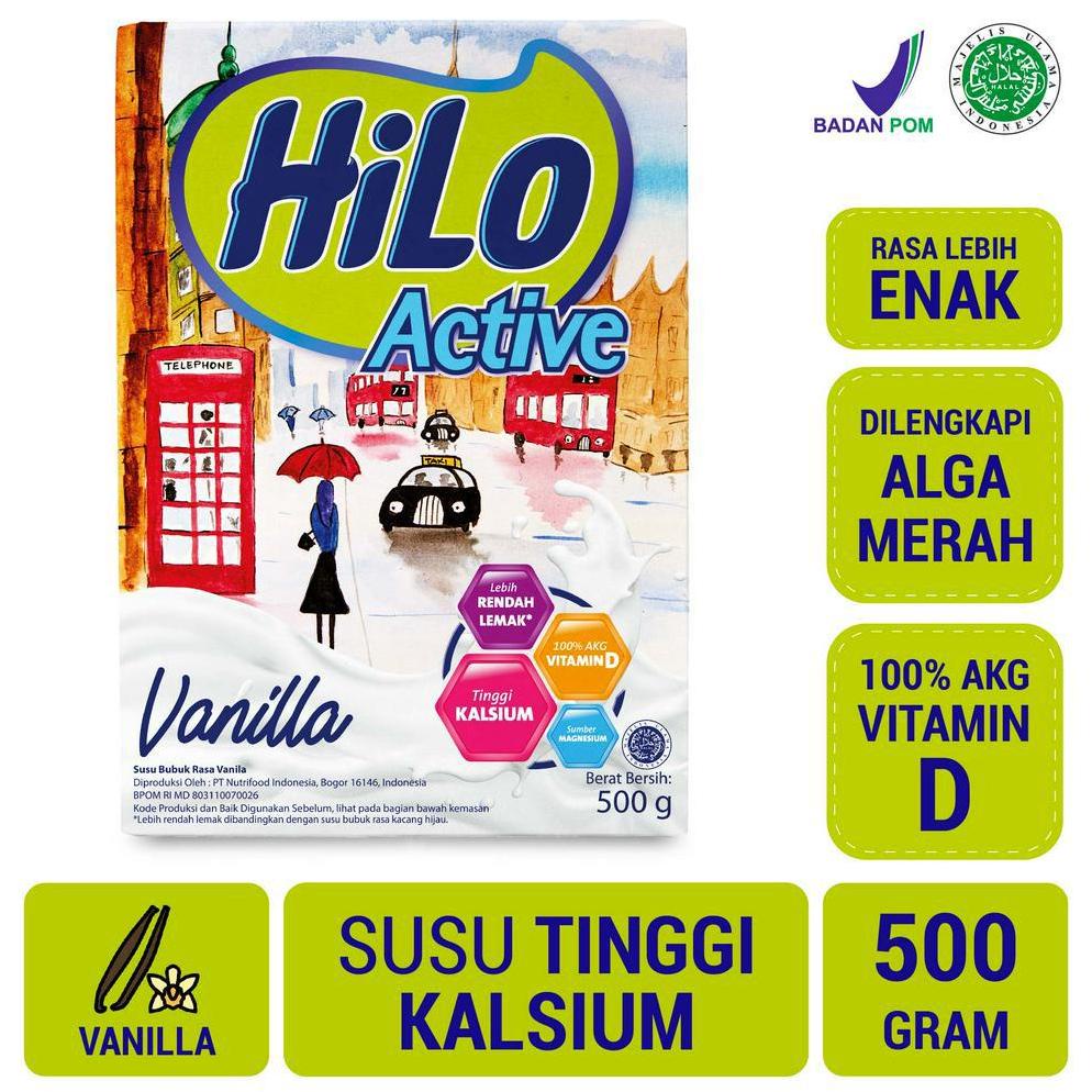 

[BAYAR DITEMPAT] Hilo Active Vanilla 500 gram - Susu Tinggi Kalsium Rendah Lemak