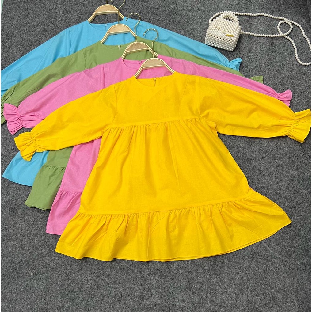 Jimmedy.id - Dress Anak Perempuan Simple Bahan Katun Umur 3-8 Tahun