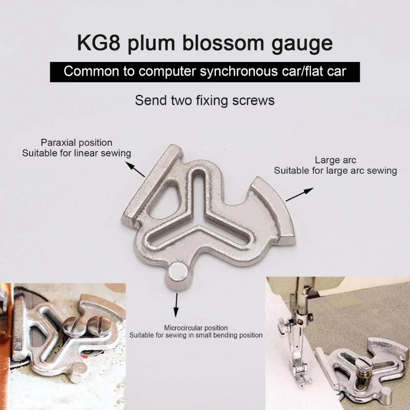 Aksesoris Mesin Jahit Universal Kain Kaki Menekan Sekrup Jempol Plum Sewing Seam Gauges G-Type Straight Curved Locator Steel Three Corner Lockstitch Gauge
