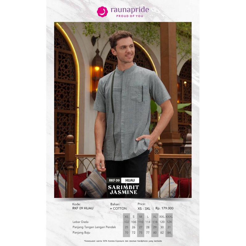 Sarimbit Jasmine Rauna 09 Hijau / Fashion Muslim Couple Keluarga / Baju Muslim / Rauna