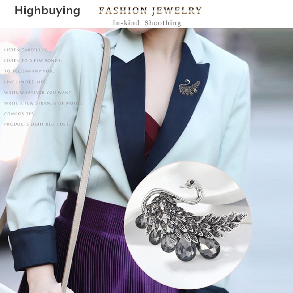 Hbid Swan Pin Bros Swan Untuk Wanita Berlian Imitasi Mulia Swan Brooch Elegan Pin Fashion Perhiasan Hewan Kerah Pin Pesta Pernikahan Lencana Wedding Pin Glory