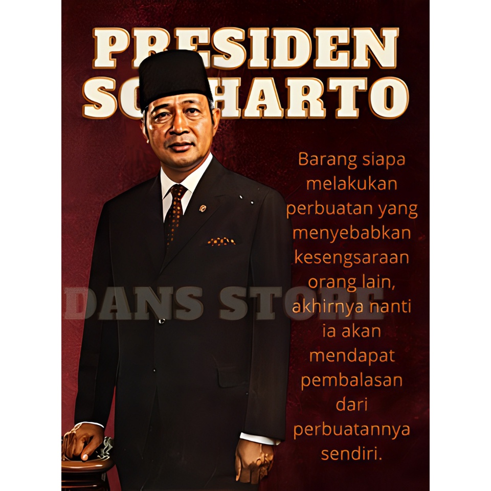 Poster Presiden Soeharto Hiasan Dinding SHR5