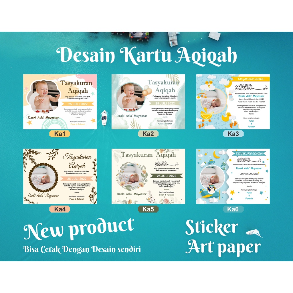Sticker tasyakuran lahiran / Kartu ucapan Aqiqah / Sticker nasi kotak / BAHAN BERKUALITAS