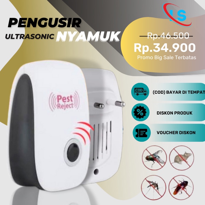 Alat Pengusir Serangga Nyamuk Tikus Lalat Kecoak Pest Reject Repeller Ultra Ultrasonic Anti Hama Ultrasonik