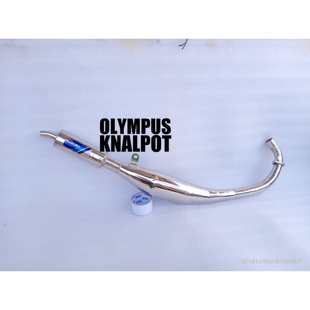 Knalpot Satria 2Tak Hiu Lumba TEAM SUZUKI Chrome