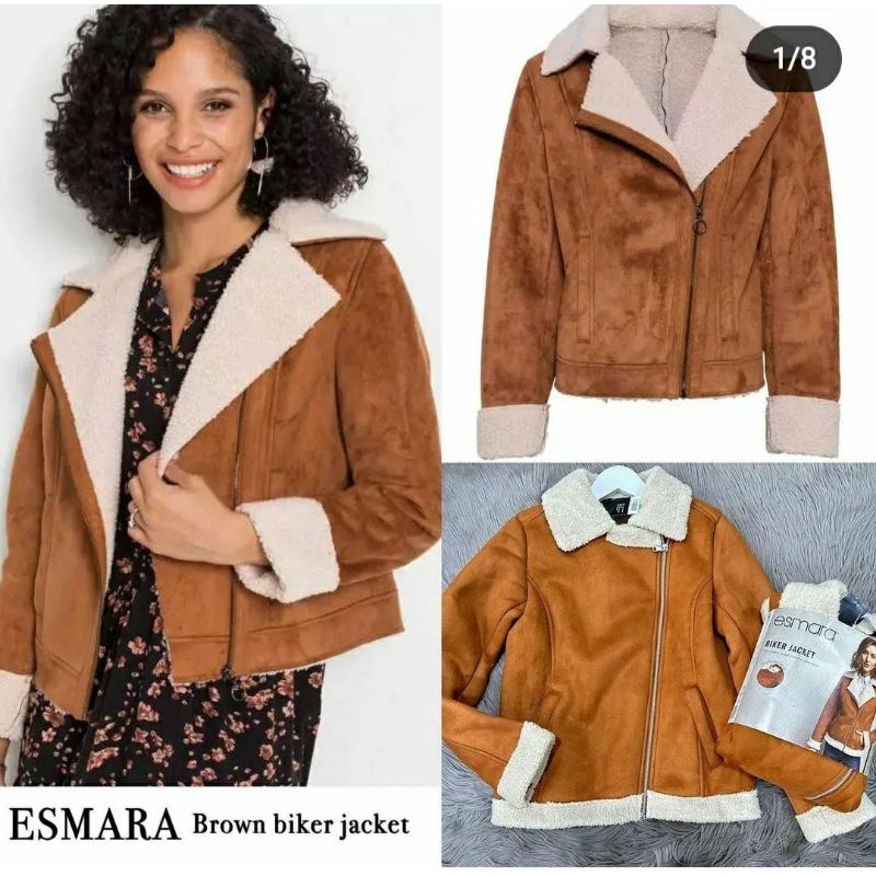ESMARA BROWN BIKER JACKET