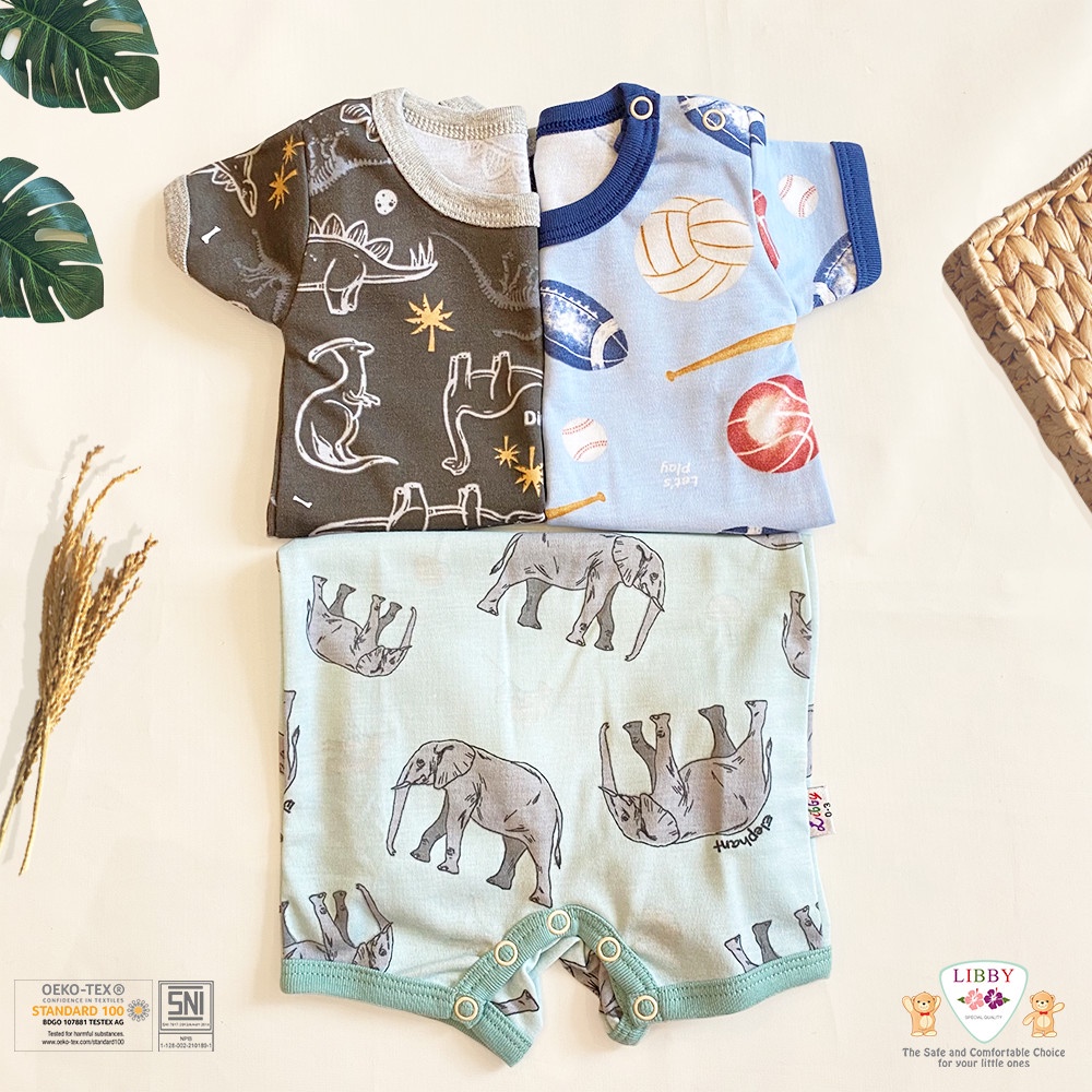 LIBBY Premium Romper Motif Boy 0-12 Bulan (1 pcs/pack)