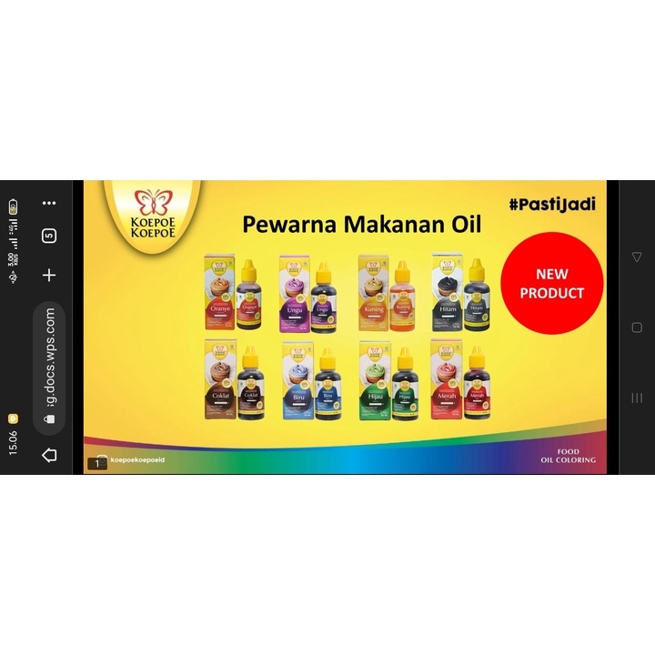 PEWARNA MAKANAN OIL BASED 30 ml / PEWARNA BERBAHAN DASAR MINYAK