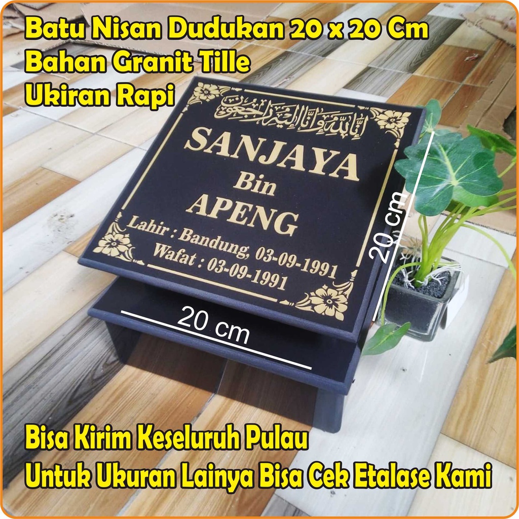 BATU NISAN DUDUKAN 20X20 CM