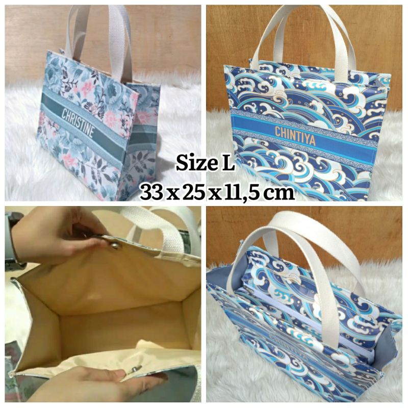 SIERRA BAG PREMIUM L Custom Motif Cetak Nama TAS TENTENG FASHION WANITA Kerja Kekinian Murah